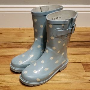 Kids polka dot rain boots